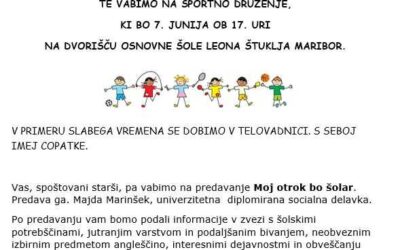 Vabilo bodočim prvošolkam in prvošolcem