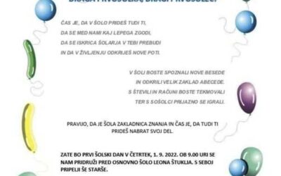 DRAGI BODOČI PRVOŠOLCI