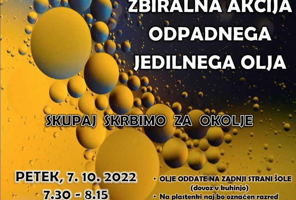 Zbiralna akcija odpadnega jedilnega olja