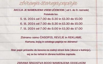 Jesenska akcija zbiranja starega papirja