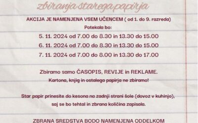 Jesenska akcija zbiranja starega papirja