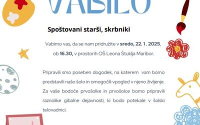 Vabilo bodočim prvošolkam in prvošolcem