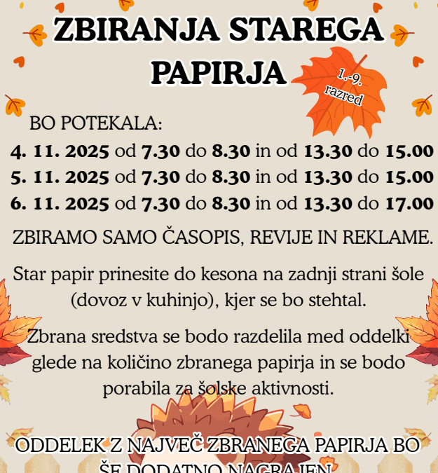 Zbiralna akcija odpadnega papirja